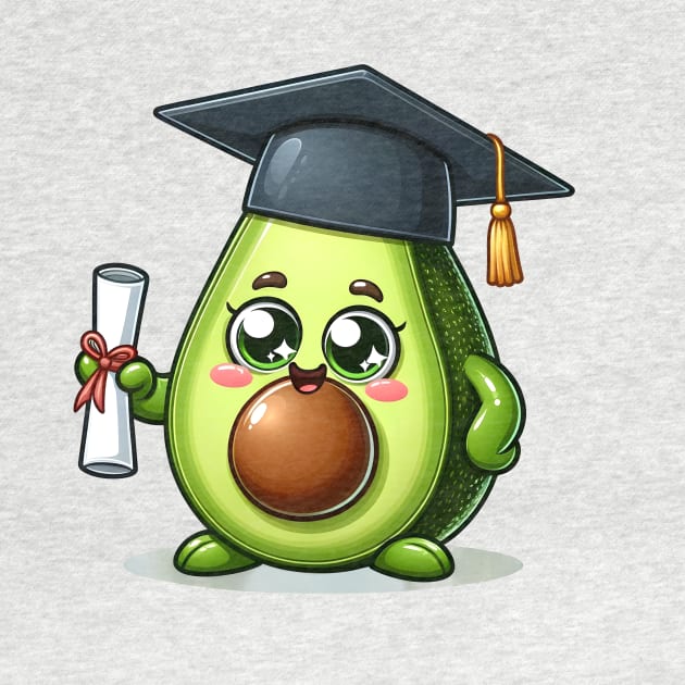 Cute Kawaii Graduation Avocado by Luvleigh